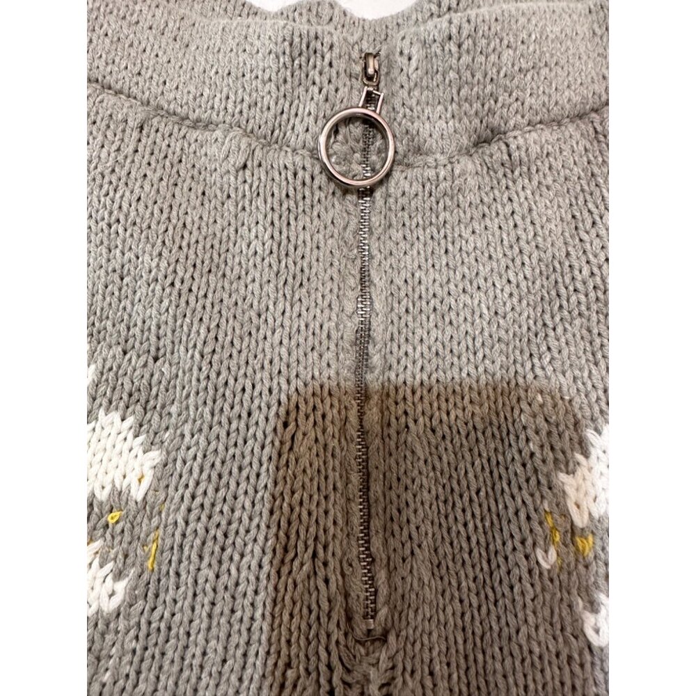 Storia Floral Knitted Shorts Women Large Gray High Rise Lined Boho Daisy floral - Picture 14 of 16